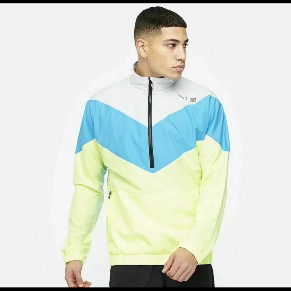 Puma Train First Mile Xtreme Color Block 1/2 Zip Running Jacket